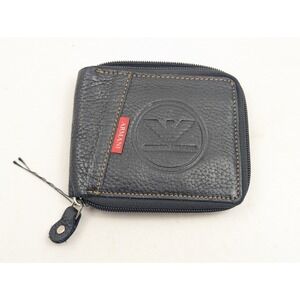Giorgio‎ Armani Black Leather Zip Around Wallet Mens Designer